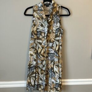 Retro Jungle Fit and Flare Button-down Dress